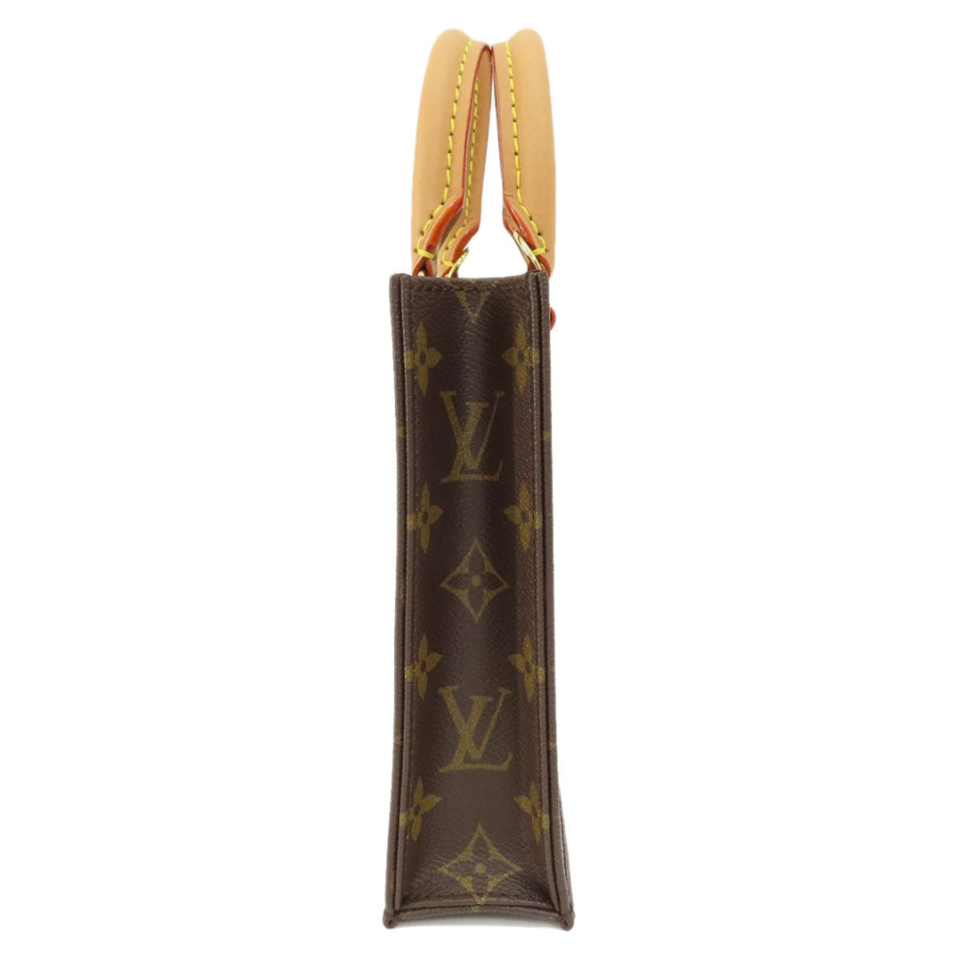 LOUIS VUITTON Handbag M69442 Monogram canvas Brown Petit Sac Plat Women Used Authentic