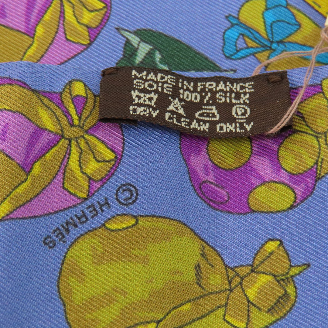 HERMES scarf silk blue Twilly Women Used Authentic