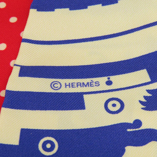 HERMES scarf silk Red Twilly Women Used Authentic