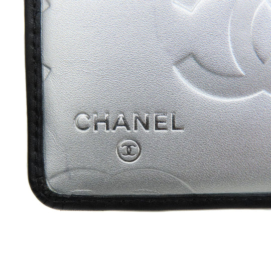 CHANEL Long Wallet Purse Calfskin black Cambon Line SilverMetal