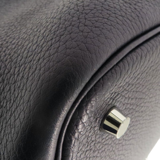 HERMES Handbag Taurillon Clemence blue Picotin Lock Eclat MM Blue Nuit Rose Purple SilverMetal Women Used Authentic