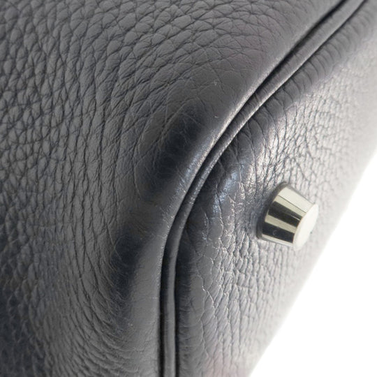 HERMES Handbag Taurillon Clemence blue Picotin Lock Eclat MM Blue Nuit Rose Purple SilverMetal Women Used Authentic