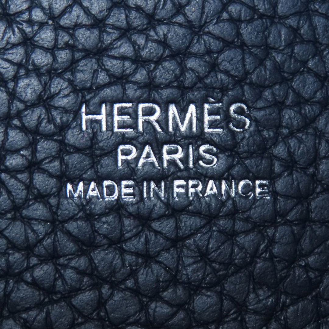 HERMES Handbag Taurillon Clemence blue Picotin Lock Eclat MM Blue Nuit Rose Purple SilverMetal Women Used Authentic