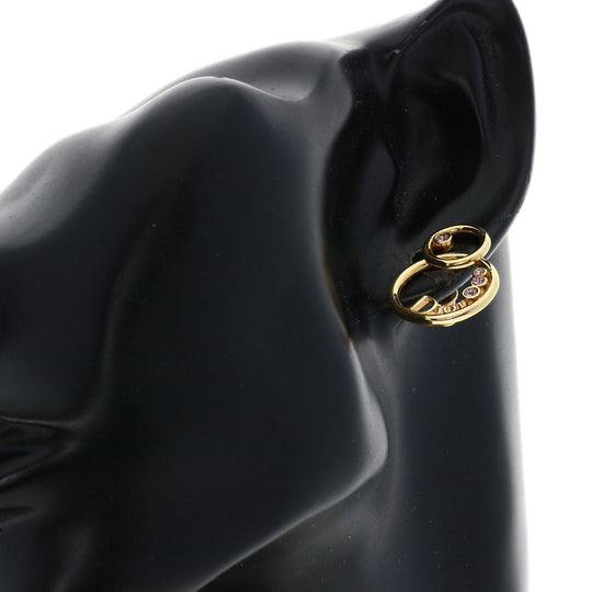 Christian Dior Pierce metallic gold Logo motif Women Used Authentic