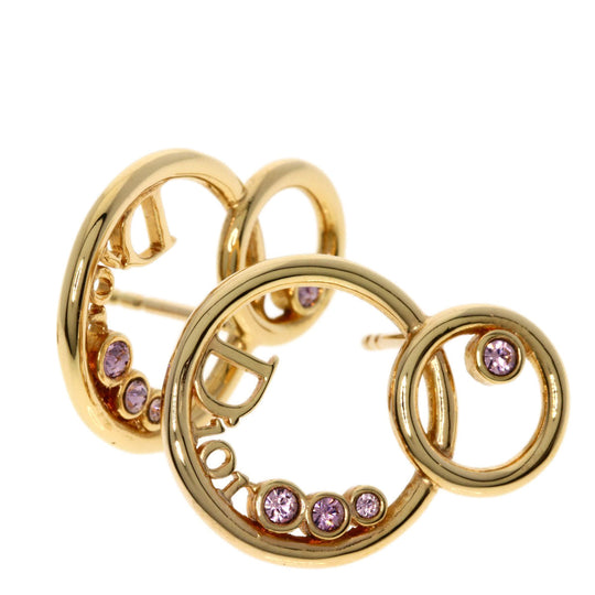 Christian Dior Pierce metallic gold Logo motif Women Used Authentic