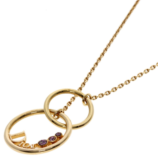 Christian Dior Necklace metallic gold Logo motif Women Used Authentic
