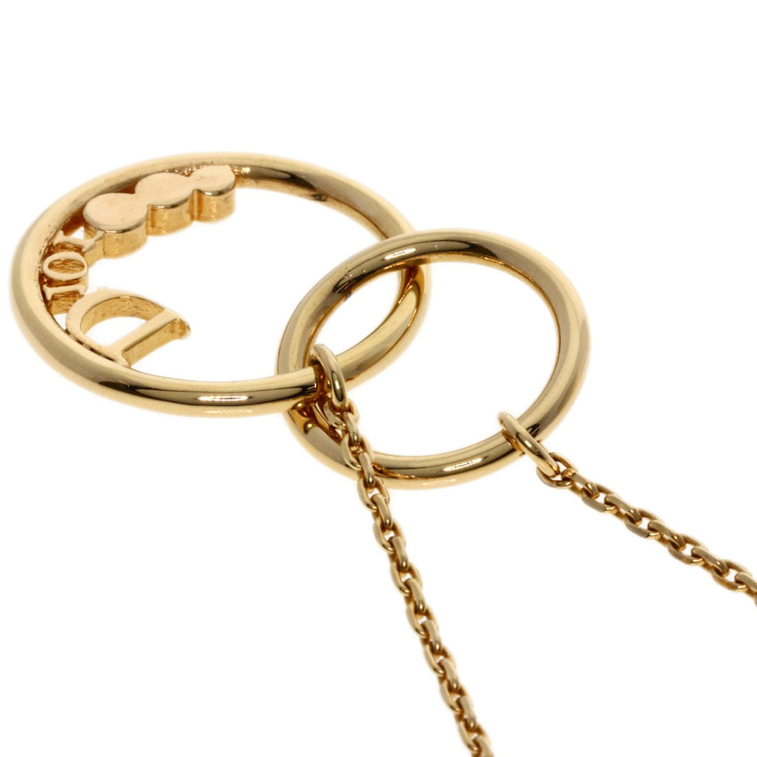 Christian Dior Necklace metallic gold Logo motif Women Used Authentic