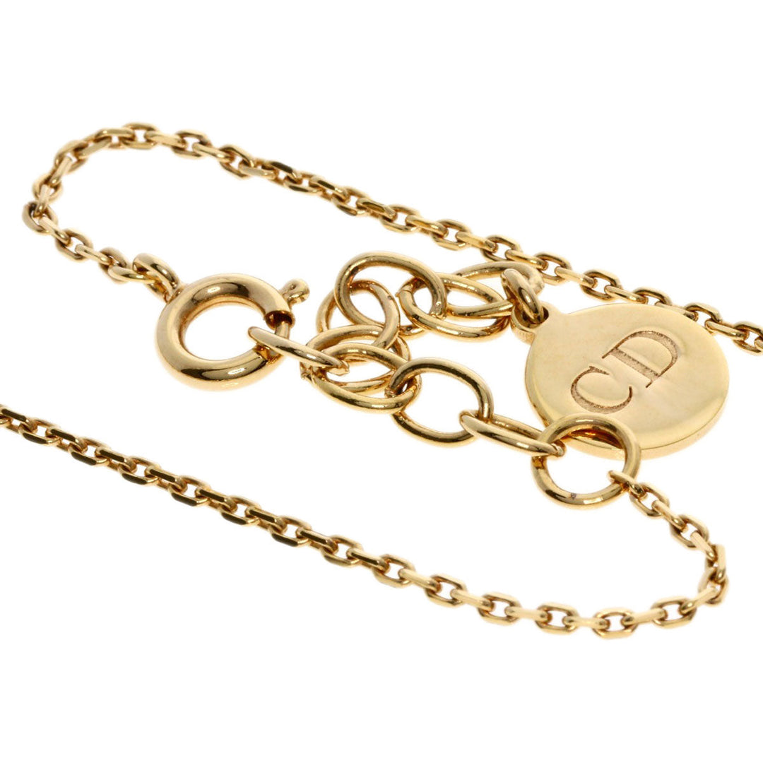 Christian Dior Necklace metallic gold Logo motif Women Used Authentic