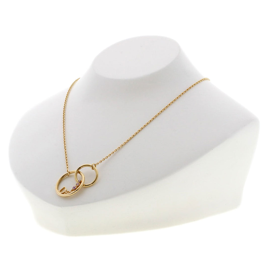 Christian Dior Necklace metallic gold Logo motif Women Used Authentic