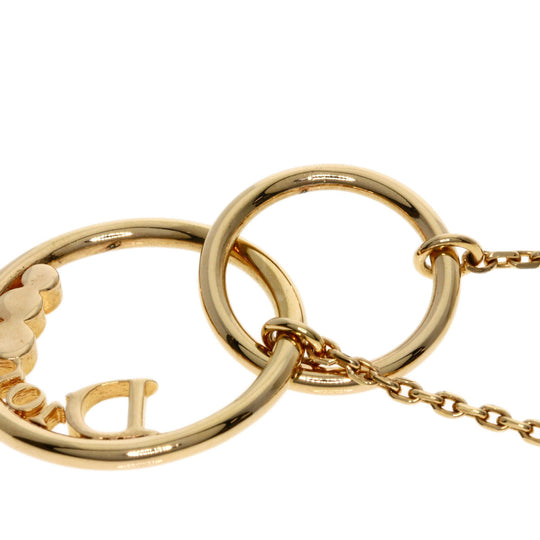 Christian Dior Necklace metallic gold Logo motif Women Used Authentic