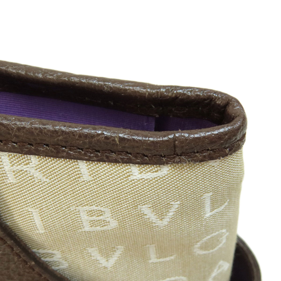 BVLGARI Handbag canvas beige Logo mania Women Used Authentic