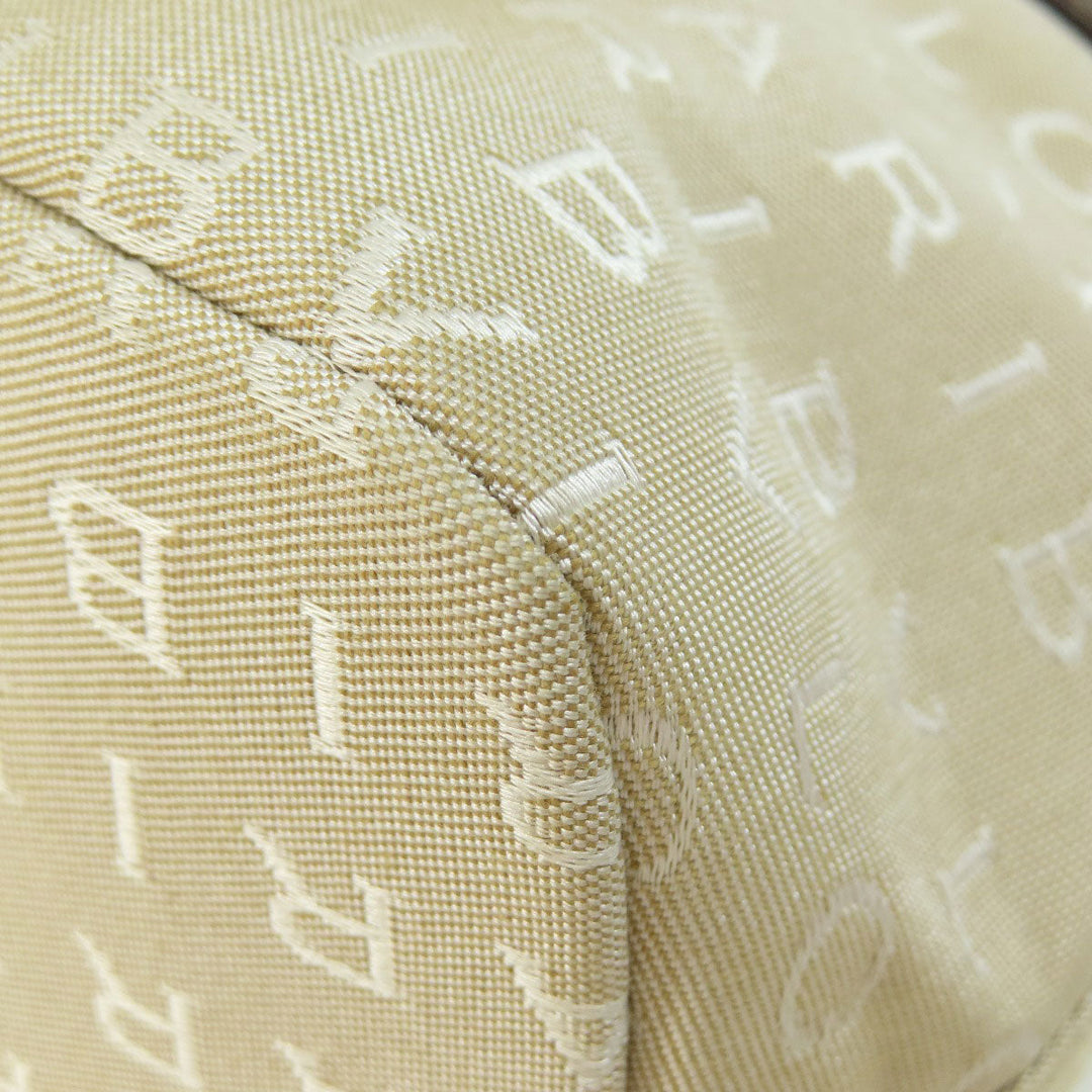 BVLGARI Handbag canvas beige Logo mania Women Used Authentic