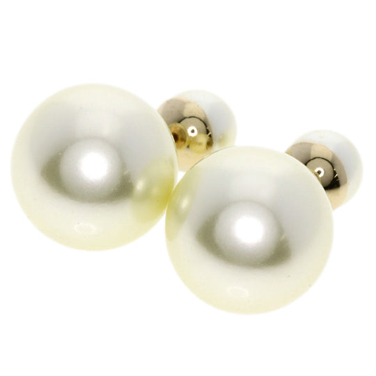Christian Dior Pierce metallic gold Fake pearl Women Used Authentic