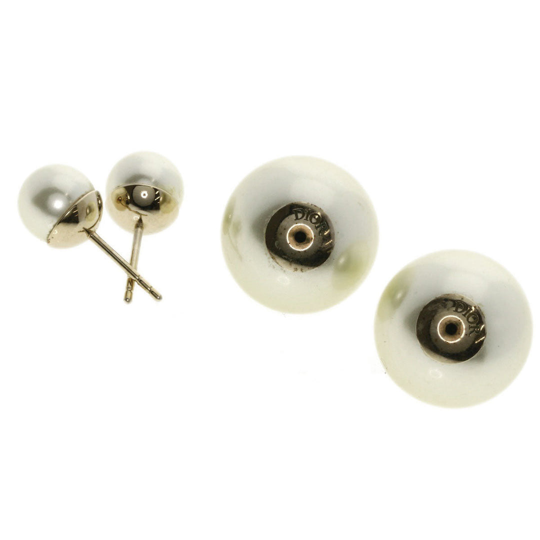Christian Dior Pierce metallic gold Fake pearl Women Used Authentic