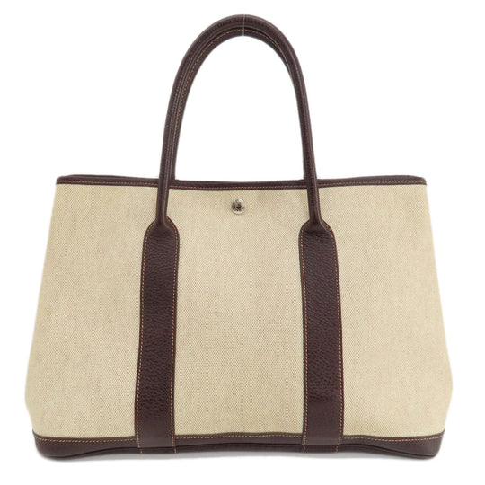 HERMES Tote Bag Tower ash beige Garden Party PM Natural SilverMetal