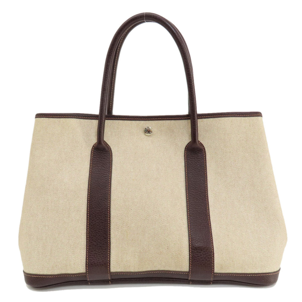 HERMES Tote Bag Tower ash beige Garden Party PM Natural SilverMetal