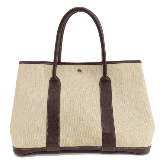 HERMES Tote Bag Tower ash beige Garden Party PM Natural SilverMetal