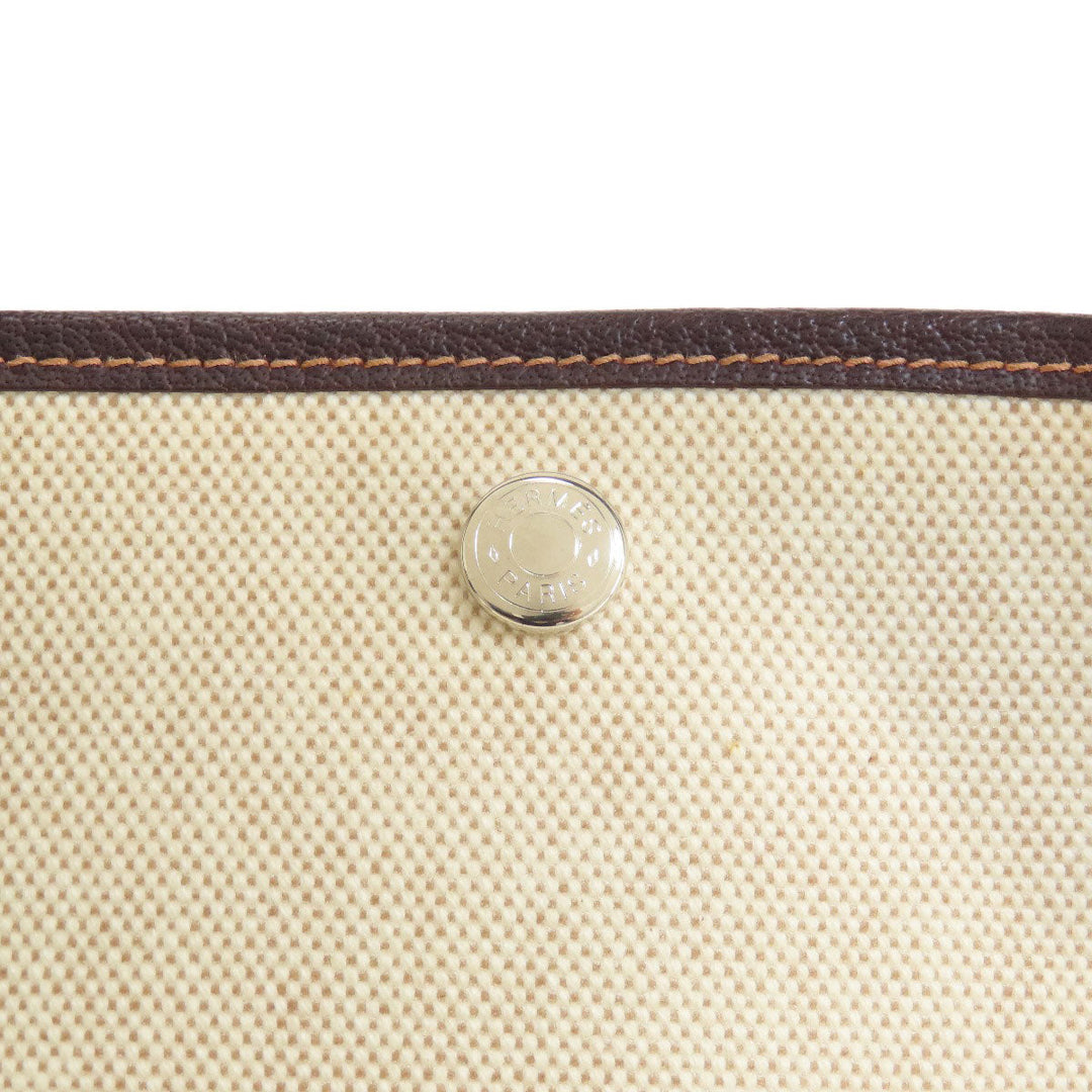 HERMES Tote Bag Tower ash beige Garden Party PM Natural SilverMetal