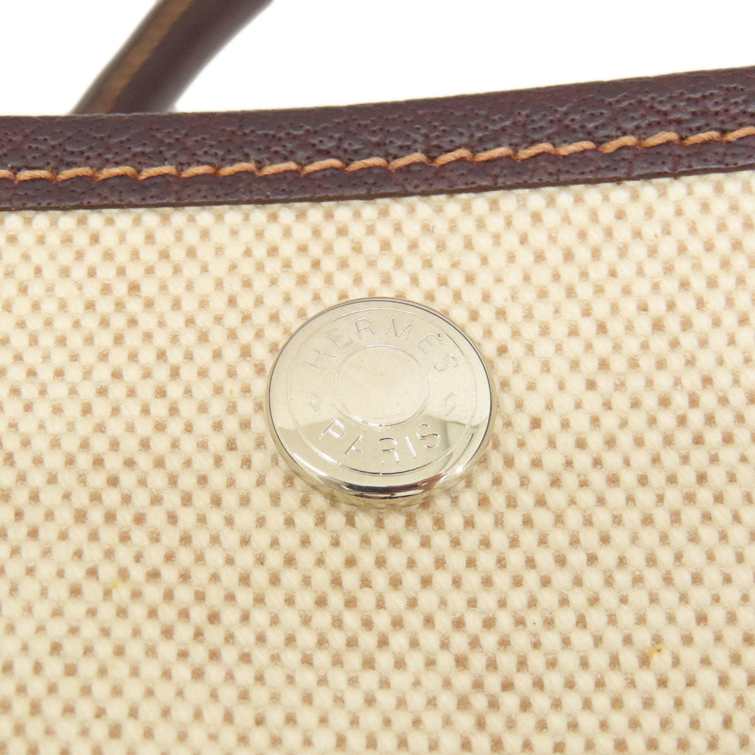 HERMES Tote Bag Tower ash beige Garden Party PM Natural SilverMetal