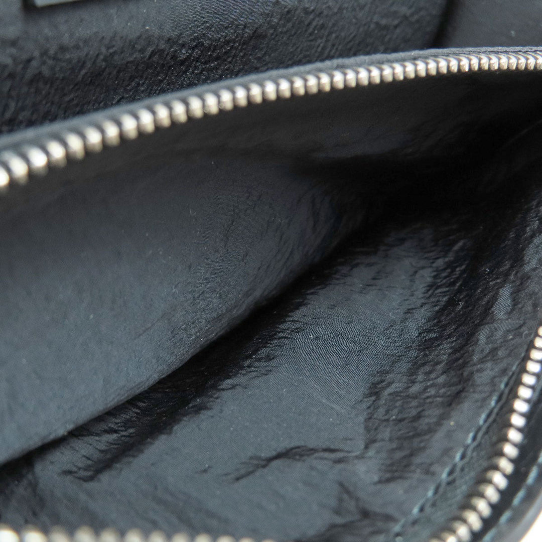 BOTTEGAVENETA Long Wallet Purse leather black MAXI INTRECCIATO mens Used Authentic