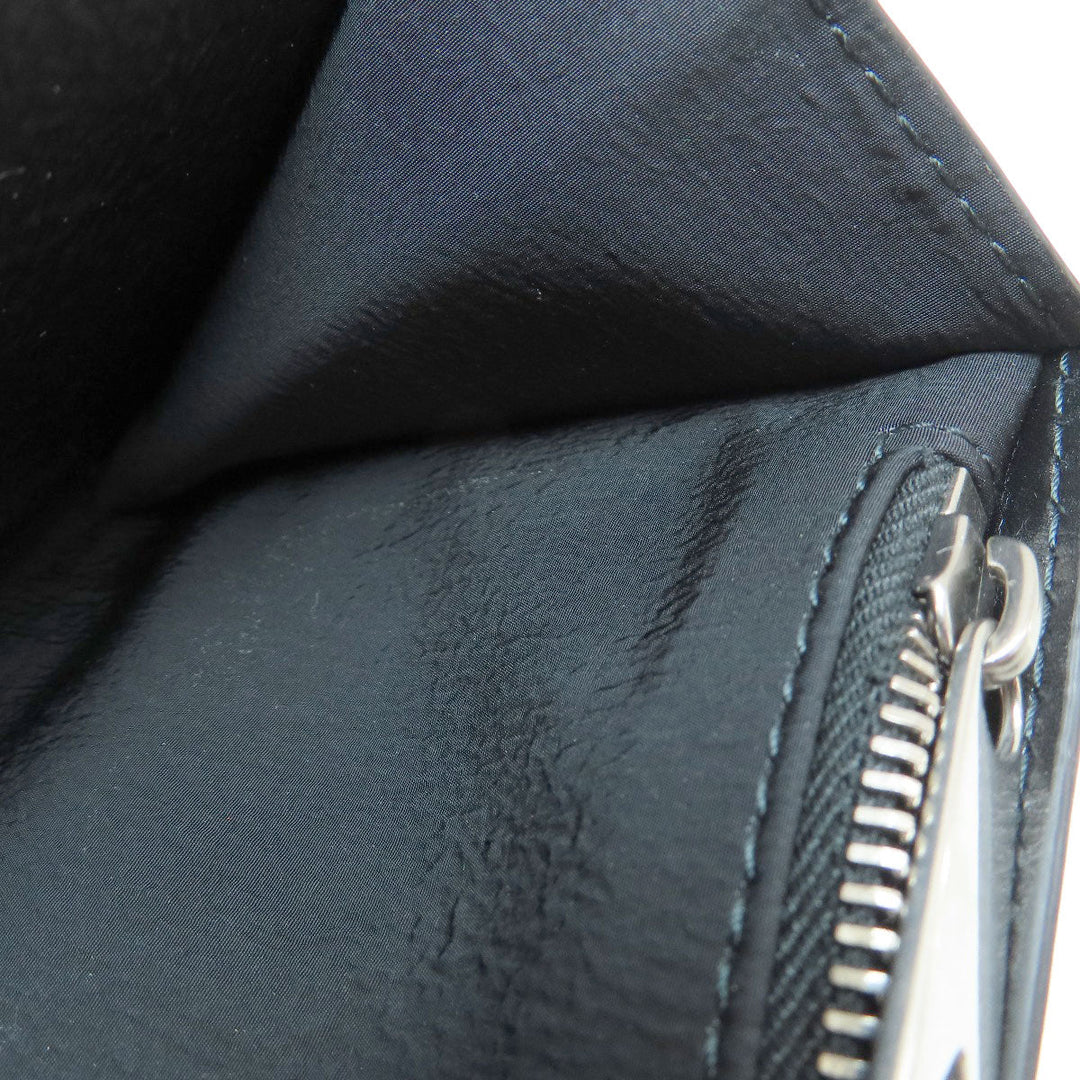 BOTTEGAVENETA Long Wallet Purse leather black MAXI INTRECCIATO mens Used Authentic