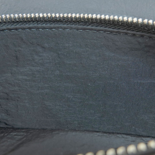BOTTEGAVENETA Long Wallet Purse leather black MAXI INTRECCIATO mens Used Authentic