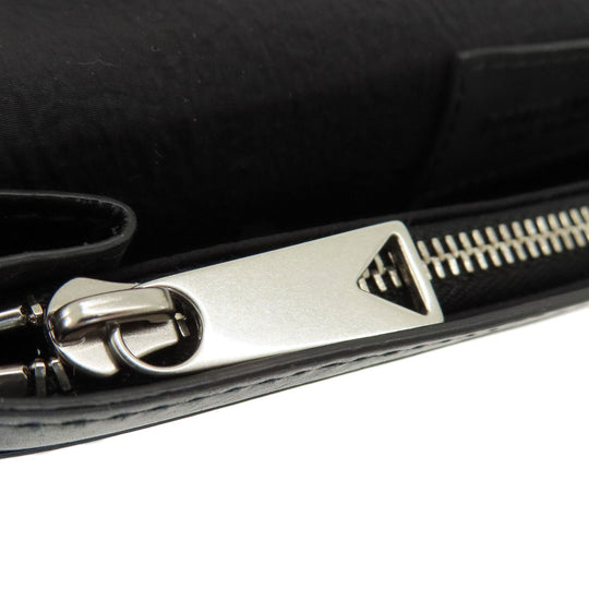 BOTTEGAVENETA Long Wallet Purse leather black MAXI INTRECCIATO mens Used Authentic