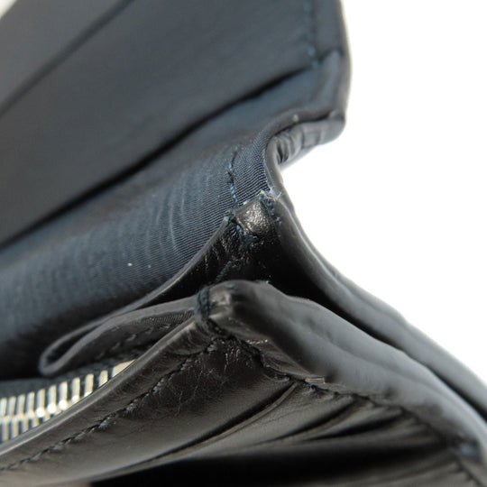 BOTTEGAVENETA Long Wallet Purse leather black MAXI INTRECCIATO mens Used Authentic