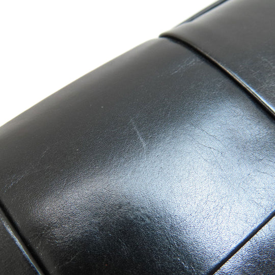 BOTTEGAVENETA Long Wallet Purse leather black MAXI INTRECCIATO mens Used Authentic