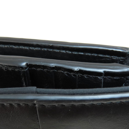 BOTTEGAVENETA Long Wallet Purse leather black MAXI INTRECCIATO mens Used Authentic