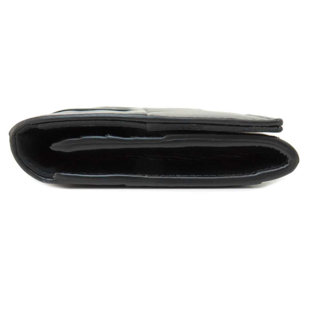 BOTTEGAVENETA Long Wallet Purse leather black MAXI INTRECCIATO mens Used Authentic