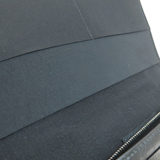 BOTTEGAVENETA Long Wallet Purse leather black MAXI INTRECCIATO mens Used Authentic