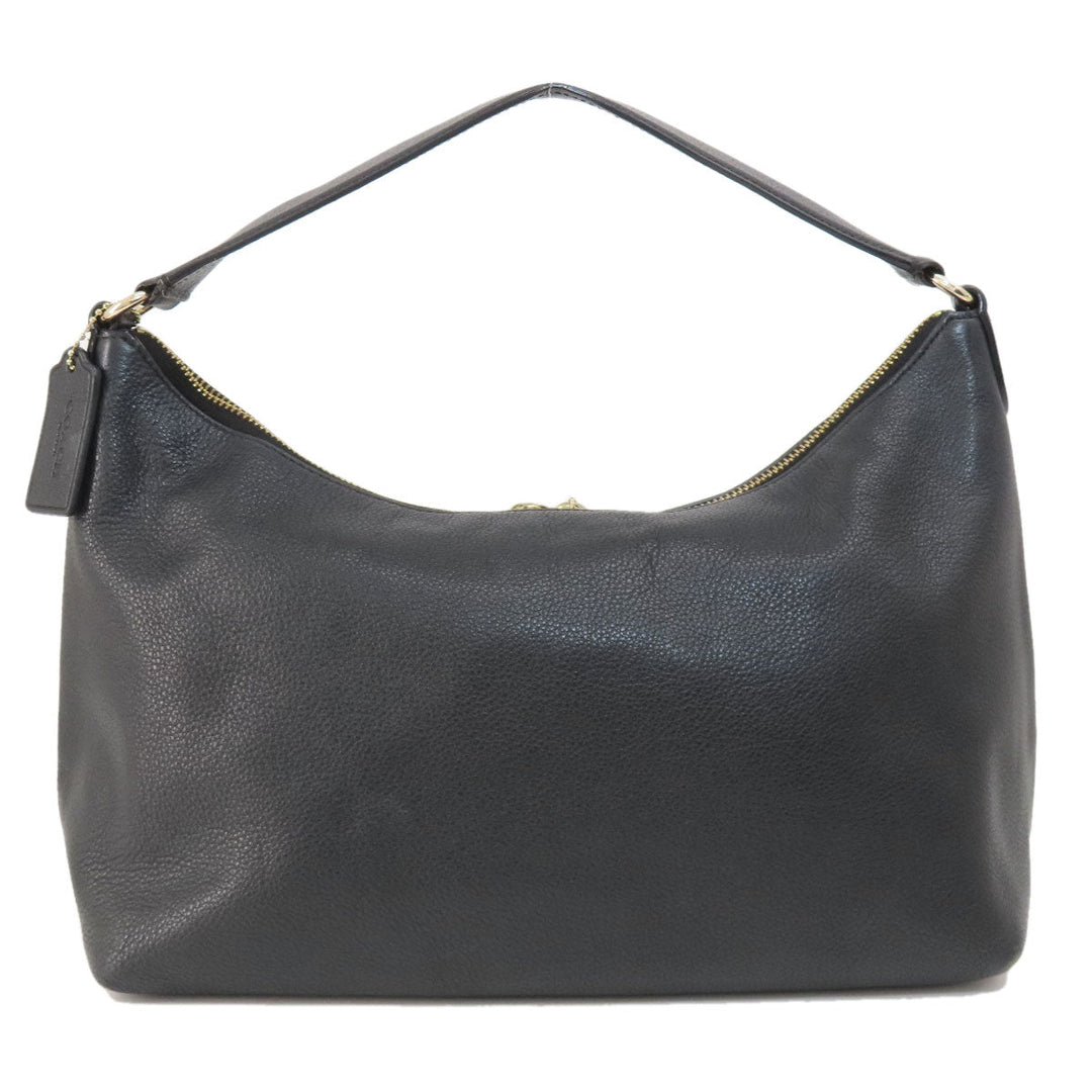 COACH Handbag F36628 leather black logo Women Used Authentic