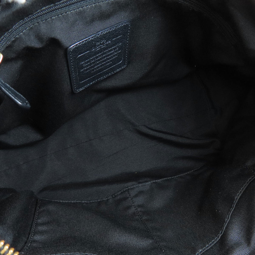 COACH Handbag F36628 leather black logo Women Used Authentic