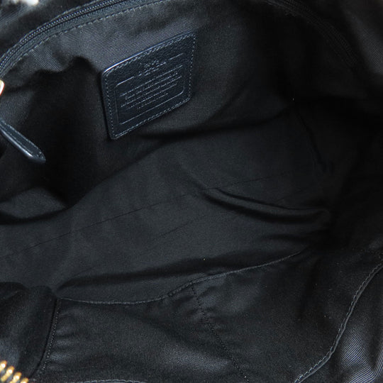 COACH Handbag F36628 leather black logo Women Used Authentic