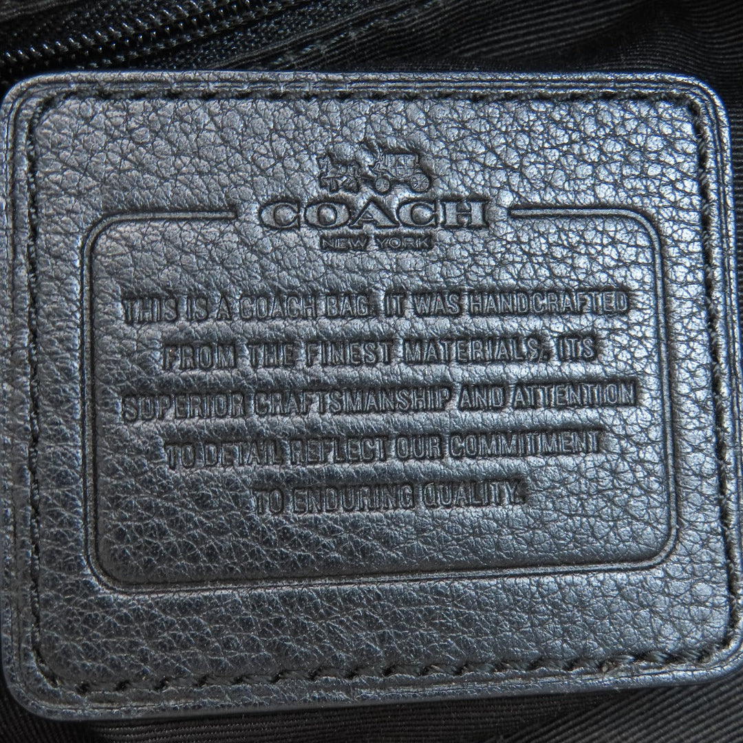 COACH Handbag F36628 leather black logo Women Used Authentic