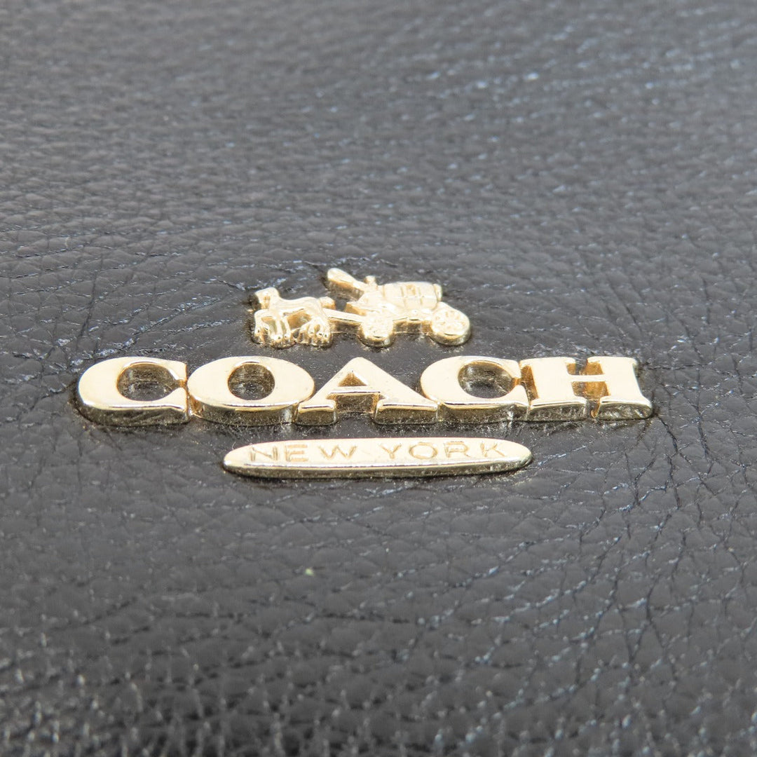 COACH Handbag F36628 leather black logo Women Used Authentic