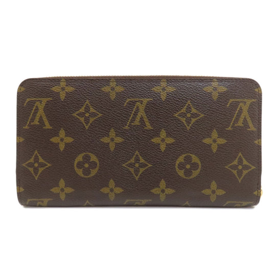 LOUIS VUITTON Long Wallet Purse M60017 Monogram canvas Brown Zippy Wallet Old Monogram Women Used Authentic