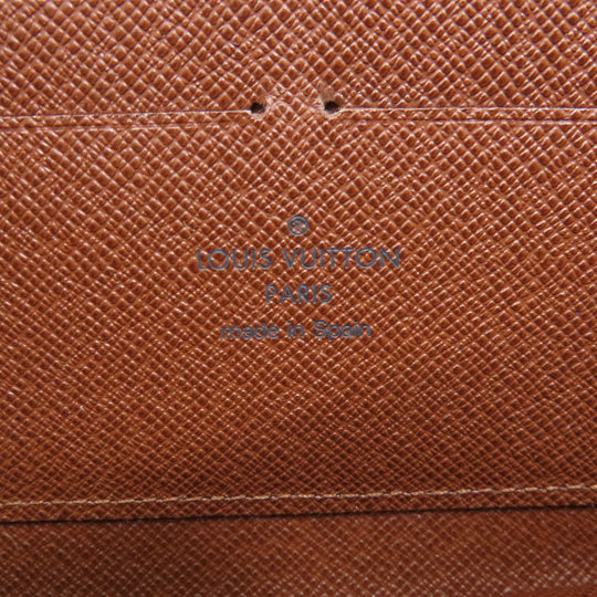 LOUIS VUITTON Long Wallet Purse M60017 Monogram canvas Brown Zippy Wallet Old Monogram Women Used Authentic