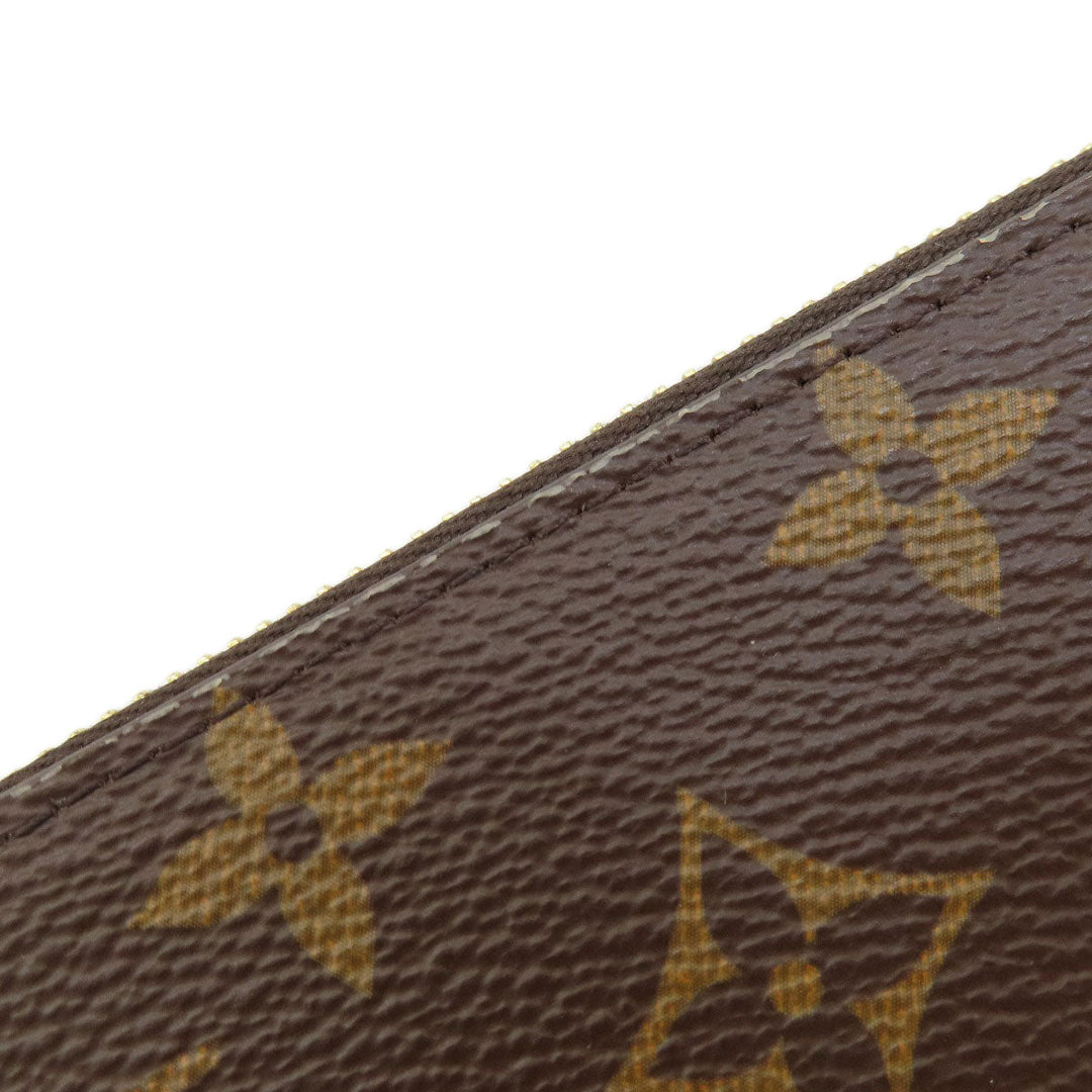 LOUIS VUITTON Long Wallet Purse M41616 Monogram canvas Brown Zippy Wallet Monog Lamb Women Used Authentic