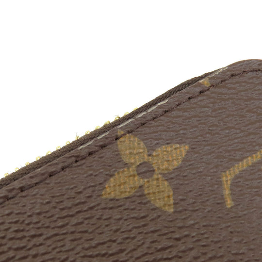 LOUIS VUITTON Long Wallet Purse M41616 Monogram canvas Brown Zippy Wallet Monog Lamb Women Used Authentic
