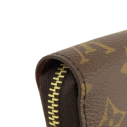 LOUIS VUITTON Long Wallet Purse M41616 Monogram canvas Brown Zippy Wallet Monog Lamb Women Used Authentic