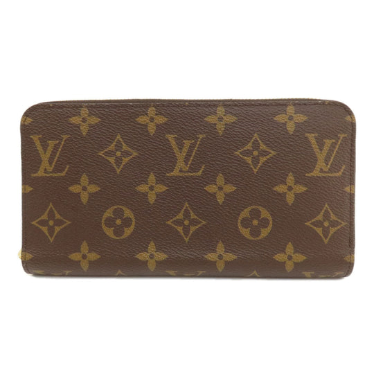 LOUIS VUITTON Long Wallet Purse M41616 Monogram canvas Brown Zippy Wallet Monog Lamb Women Used Authentic