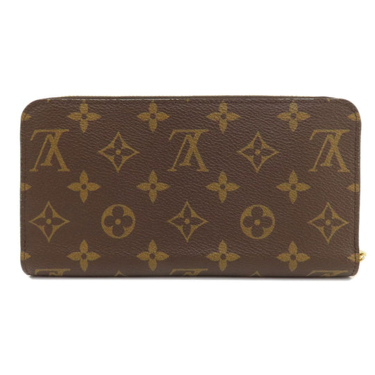 LOUIS VUITTON Long Wallet Purse M41616 Monogram canvas Brown Zippy Wallet Monog Lamb Women Used Authentic