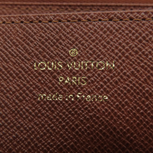 LOUIS VUITTON Long Wallet Purse M41616 Monogram canvas Brown Zippy Wallet Monog Lamb Women Used Authentic