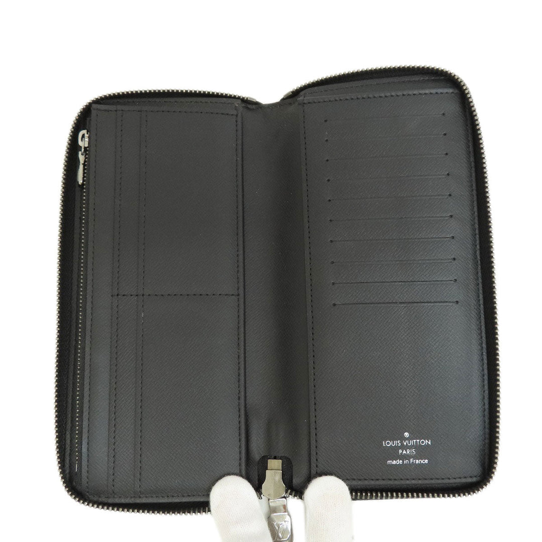 LOUIS VUITTON Long Wallet Purse M62295 Monogram Eclipse black Zippy Wallet Vertical Eclipse mens Used Authentic
