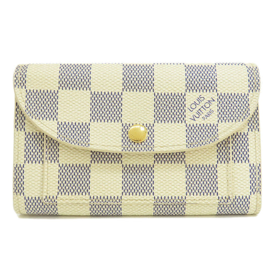 LOUIS VUITTON Coin case M9835 Damier canvas white Santur Pochette Solo Damier Azur Women Used Authentic