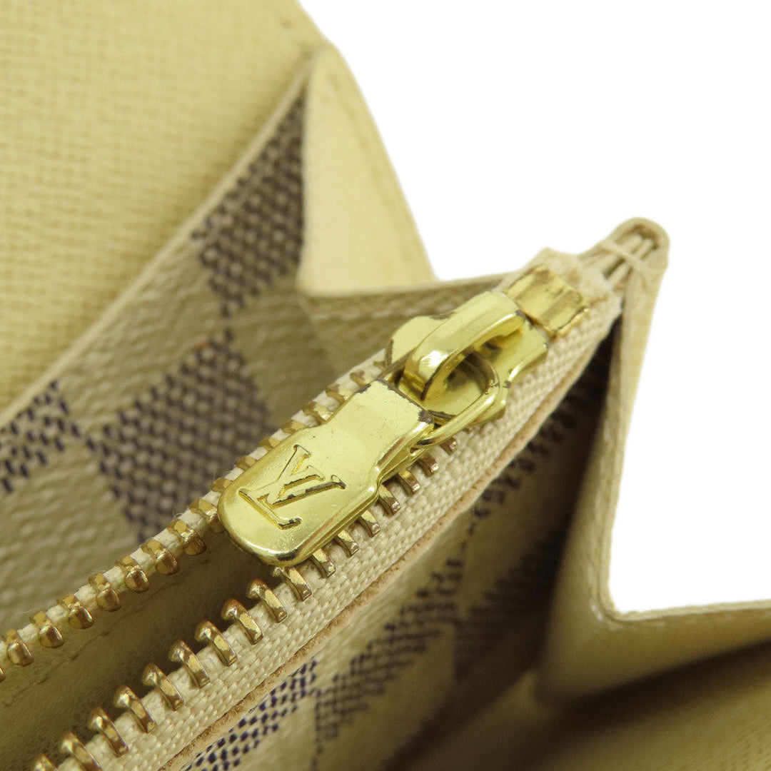 LOUIS VUITTON Coin case M9835 Damier canvas white Santur Pochette Solo Damier Azur Women Used Authentic