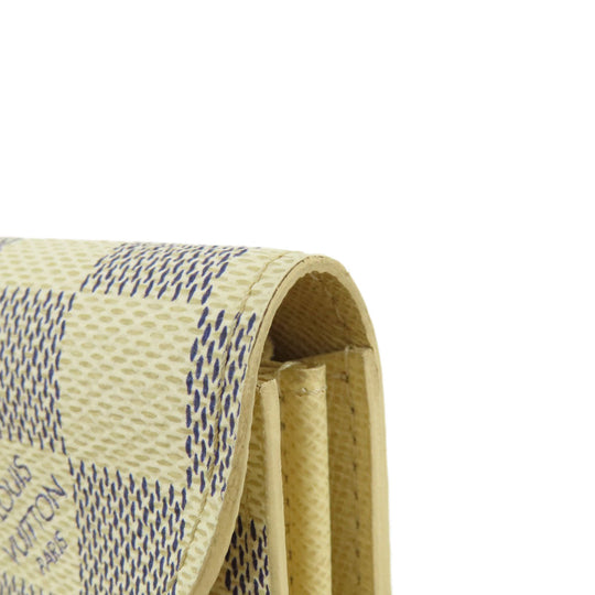 LOUIS VUITTON Coin case M9835 Damier canvas white Santur Pochette Solo Damier Azur Women Used Authentic