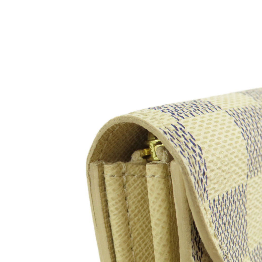 LOUIS VUITTON Coin case M9835 Damier canvas white Santur Pochette Solo Damier Azur Women Used Authentic